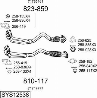 Bosal SYS12538 - Система випуску ОГ autocars.com.ua
