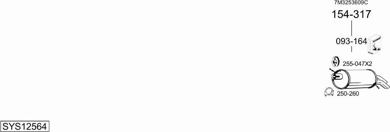 Bosal SYS12564 - Система випуску ОГ autocars.com.ua