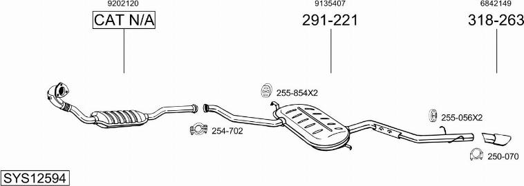 Bosal SYS12594 - Система выпуска ОГ avtokuzovplus.com.ua