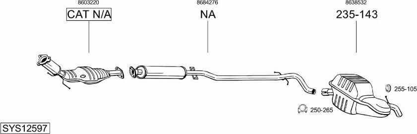 Bosal SYS12597 - Система випуску ОГ autocars.com.ua