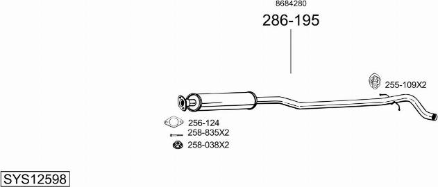 Bosal SYS12598 - Система випуску ОГ autocars.com.ua