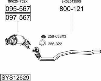 Bosal SYS12629 - Система випуску ОГ autocars.com.ua