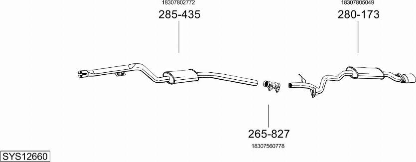 Bosal SYS12660 - Система випуску ОГ autocars.com.ua