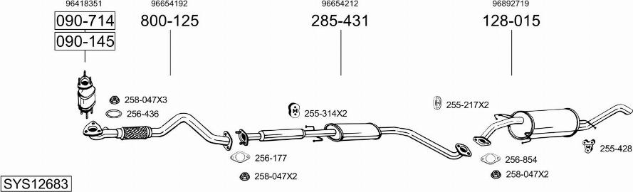 Bosal SYS12683 - Система выпуска ОГ avtokuzovplus.com.ua