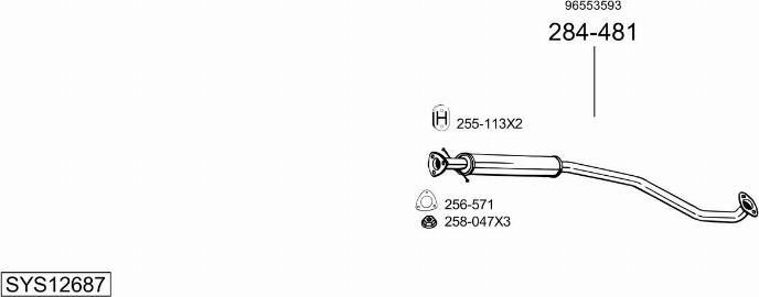 Bosal SYS12687 - Система випуску ОГ autocars.com.ua