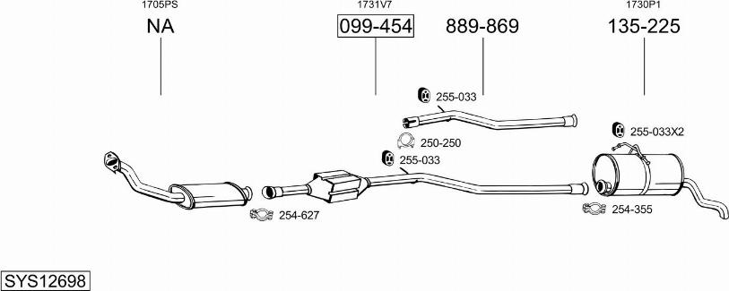 Bosal SYS12698 - Система выпуска ОГ avtokuzovplus.com.ua