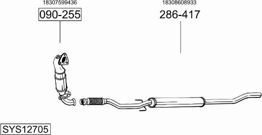 Bosal SYS12705 - Система випуску ОГ autocars.com.ua