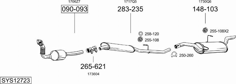 Bosal SYS12723 - Система випуску ОГ autocars.com.ua