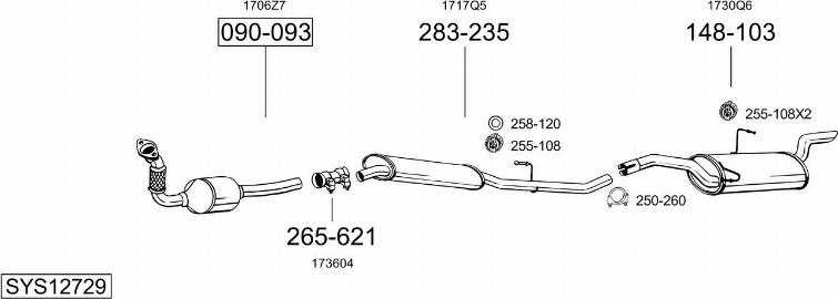 Bosal SYS12729 - Система випуску ОГ autocars.com.ua