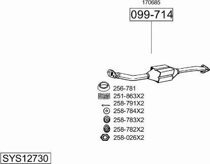 Bosal SYS12730 - Система випуску ОГ autocars.com.ua