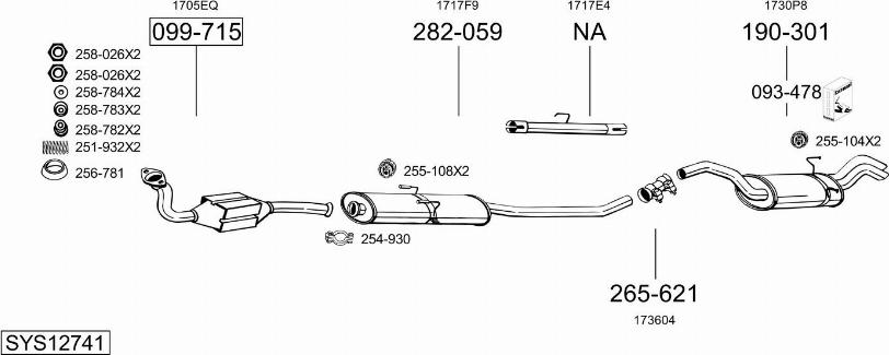 Bosal SYS12741 - Система випуску ОГ autocars.com.ua
