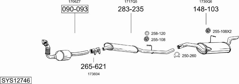 Bosal SYS12746 - Система випуску ОГ autocars.com.ua