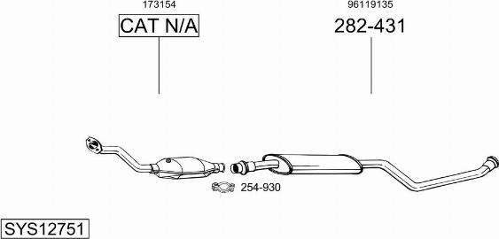 Bosal SYS12751 - Система випуску ОГ autocars.com.ua