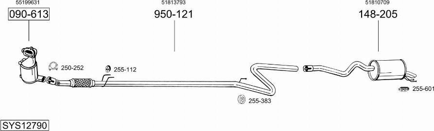 Bosal SYS12790 - Система випуску ОГ autocars.com.ua
