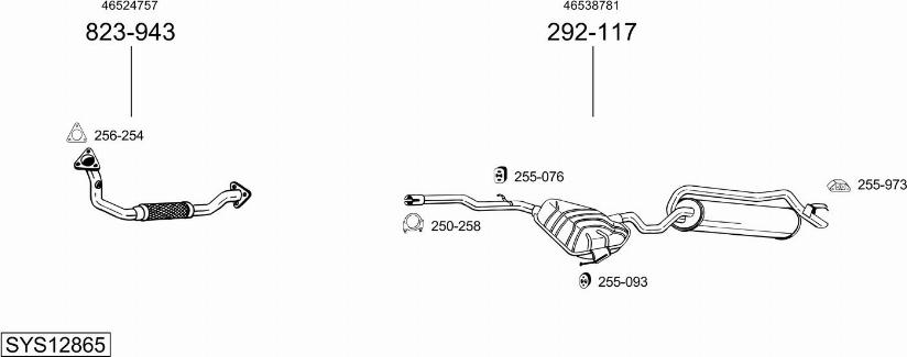 Bosal SYS12865 - Система випуску ОГ autocars.com.ua