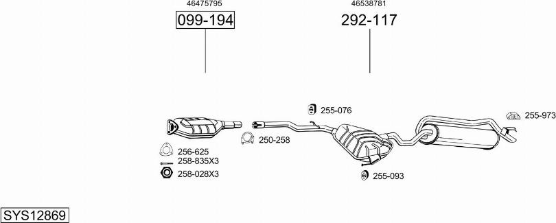 Bosal SYS12869 - Система випуску ОГ autocars.com.ua