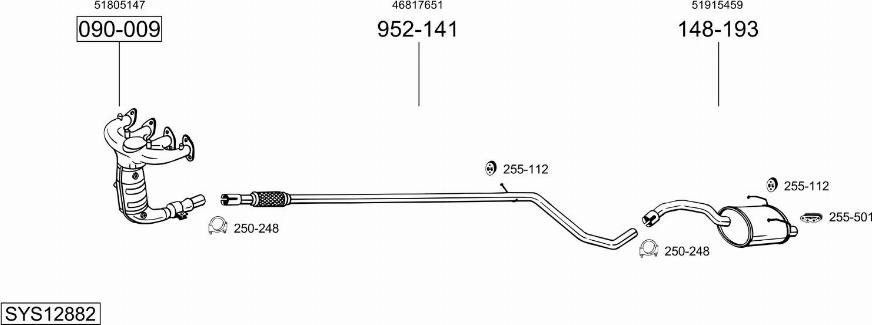 Bosal SYS12882 - Система випуску ОГ autocars.com.ua