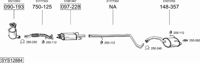 Bosal SYS12884 - Система випуску ОГ autocars.com.ua