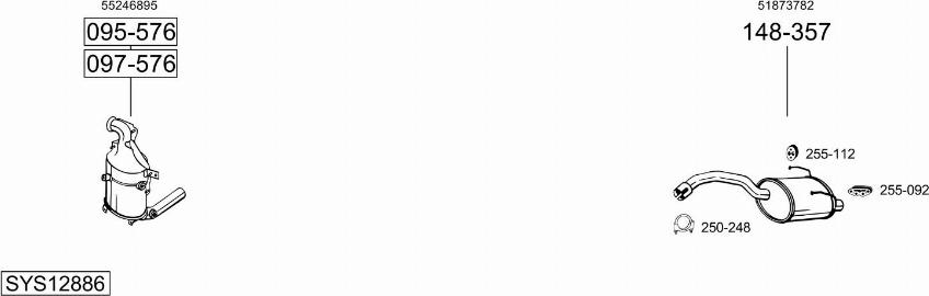 Bosal SYS12886 - Система випуску ОГ autocars.com.ua