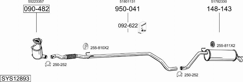 Bosal SYS12893 - Система випуску ОГ autocars.com.ua