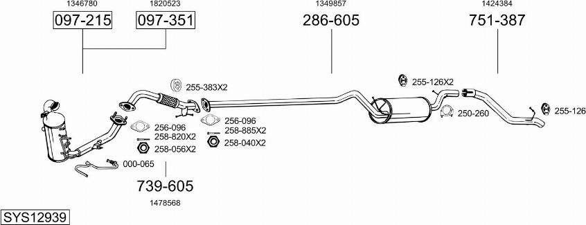 Bosal SYS12939 - Система випуску ОГ autocars.com.ua