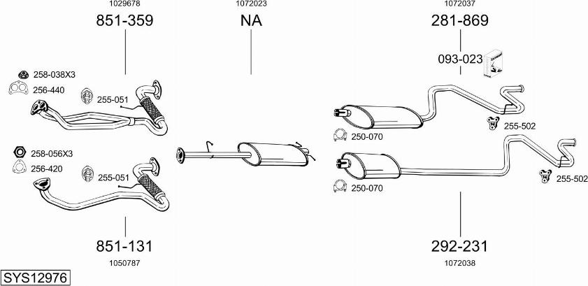 Bosal SYS12976 - Система випуску ОГ autocars.com.ua