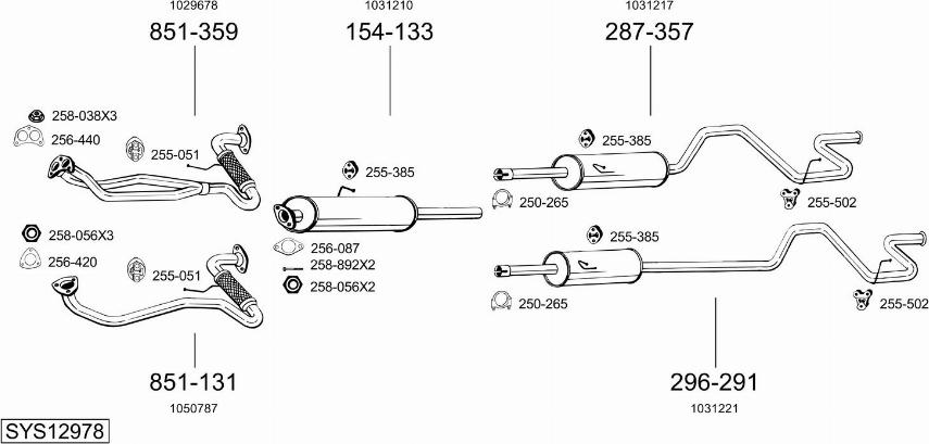 Bosal SYS12978 - Система випуску ОГ autocars.com.ua