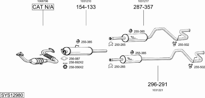 Bosal SYS12980 - Система випуску ОГ autocars.com.ua