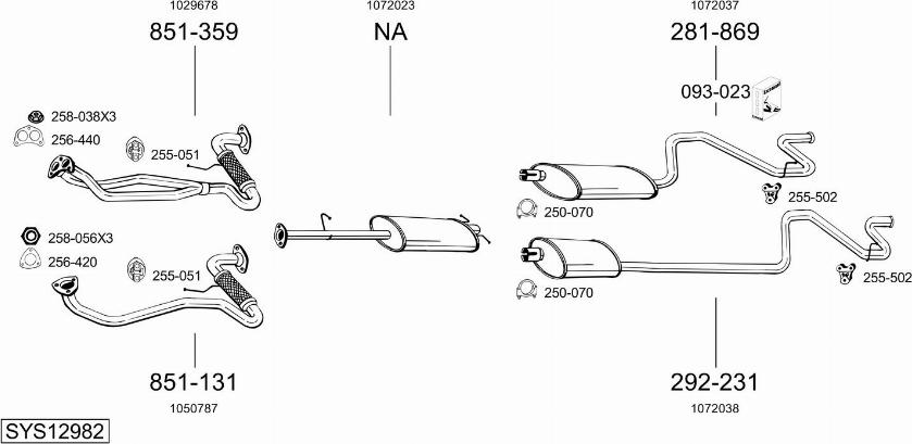 Bosal SYS12982 - Система випуску ОГ autocars.com.ua