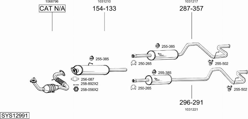 Bosal SYS12991 - Система випуску ОГ autocars.com.ua