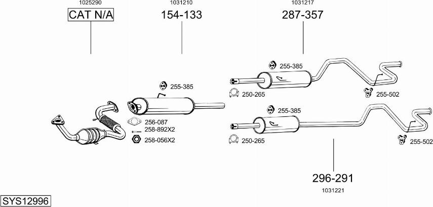 Bosal SYS12996 - Система випуску ОГ autocars.com.ua