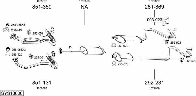Bosal SYS13000 - Система випуску ОГ autocars.com.ua