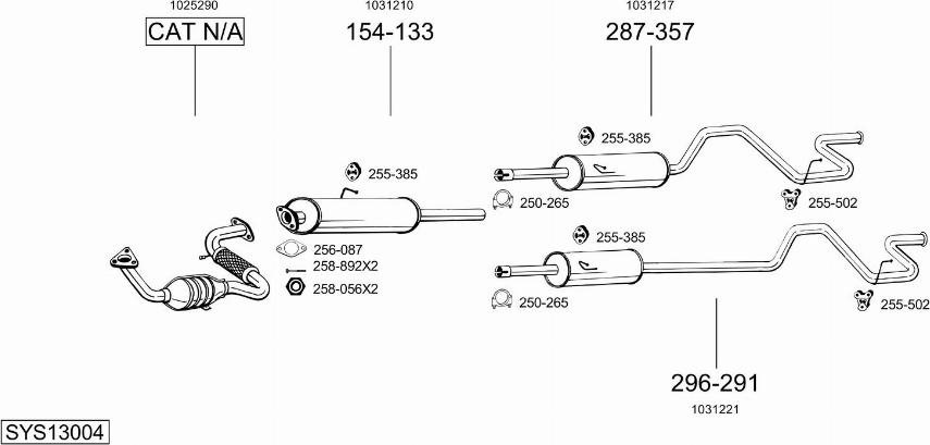 Bosal SYS13004 - Система випуску ОГ autocars.com.ua