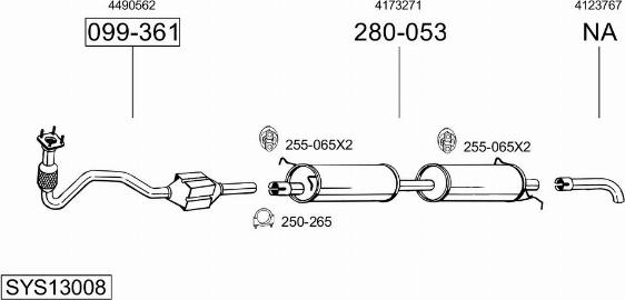 Bosal SYS13008 - Система выпуска ОГ avtokuzovplus.com.ua