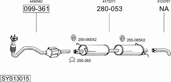 Bosal SYS13015 - Система выпуска ОГ avtokuzovplus.com.ua