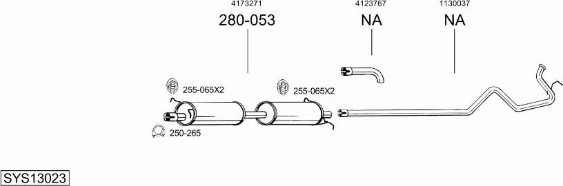 Bosal SYS13023 - Система випуску ОГ autocars.com.ua