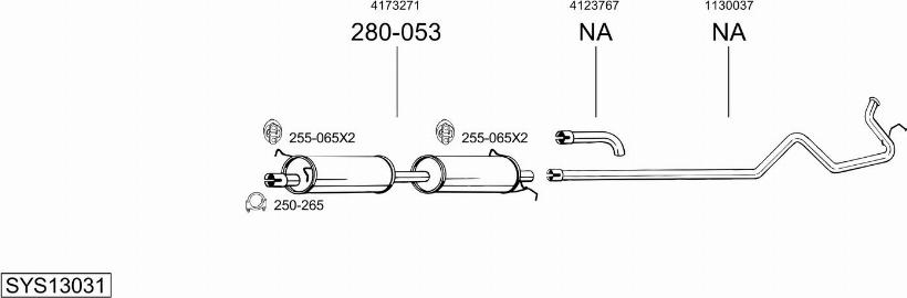 Bosal SYS13031 - Система випуску ОГ autocars.com.ua