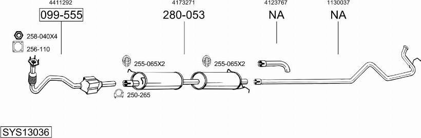 Bosal SYS13036 - Система випуску ОГ autocars.com.ua