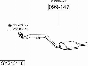 Bosal SYS13118 - Система випуску ОГ autocars.com.ua