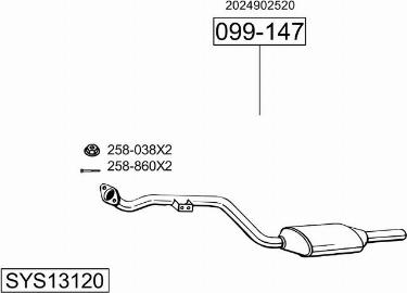 Bosal SYS13120 - Система випуску ОГ autocars.com.ua