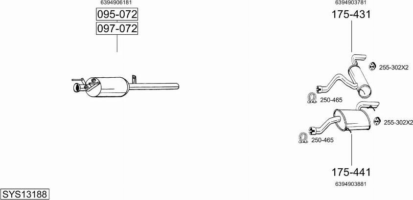 Bosal SYS13188 - Система випуску ОГ autocars.com.ua