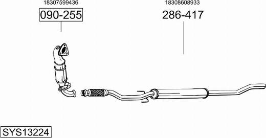 Bosal SYS13224 - Система випуску ОГ autocars.com.ua