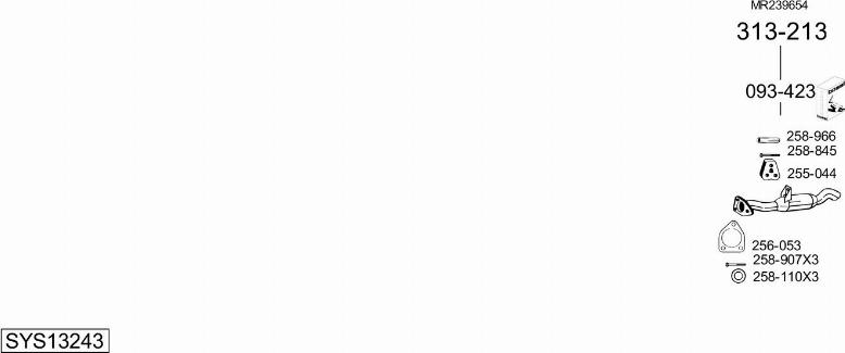 Bosal SYS13243 - Система випуску ОГ autocars.com.ua