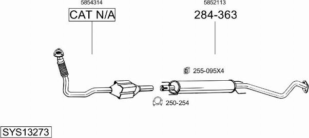 Bosal SYS13273 - Система випуску ОГ autocars.com.ua