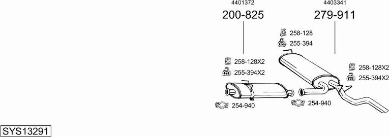 Bosal SYS13291 - Система випуску ОГ autocars.com.ua