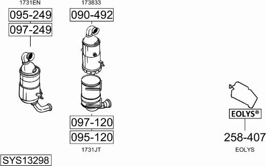 Bosal SYS13298 - Система выпуска ОГ avtokuzovplus.com.ua