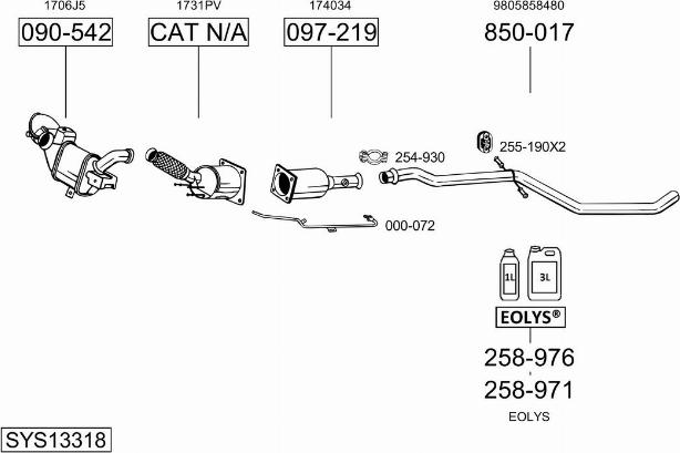 Bosal SYS13318 - Система выпуска ОГ avtokuzovplus.com.ua