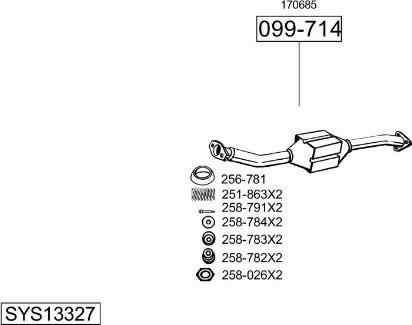 Bosal SYS13327 - Система выпуска ОГ avtokuzovplus.com.ua