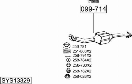 Bosal SYS13329 - Система выпуска ОГ avtokuzovplus.com.ua