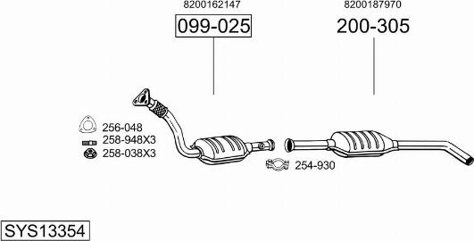 Bosal SYS13354 - Система випуску ОГ autocars.com.ua